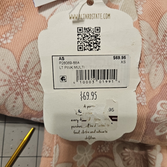 Altar’d State Feeling Groovy Floral Bell Bottom Pants Pink 70s Vibe XS NWT - Picture 13 of 14